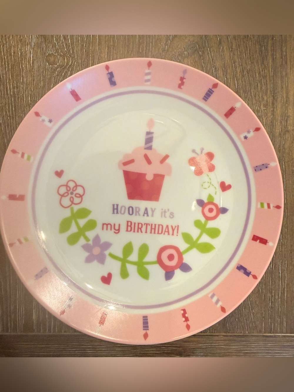 Pink "Hooray It's My Birthday" Party Plate by CR Gibson